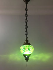 Turkish Handmade Mosaic  Hanging Lamp, medium globe - TurkishLights.NET