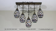 Kitchen Island Pendant With 5 Globes, ID:105 - TurkishLights.NET