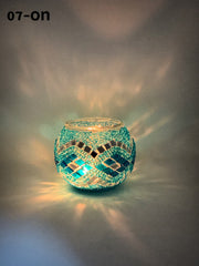 Turkish Mosaic  Candle Holder, Product Id: ch-07 - TurkishLights.NET
