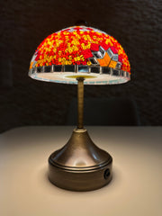 Handmade Turkish Mosaic Mushroom Table  Lamp – Rechargeable, Cordless