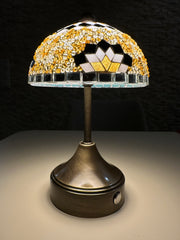 Handmade Turkish Mosaic Mushroom Table  Lamp – Rechargeable, Cordless
