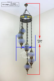 7 - BALL TURKISH MOSAIC CHANDELIER, LARGE GLOBES - TurkishLights.NET