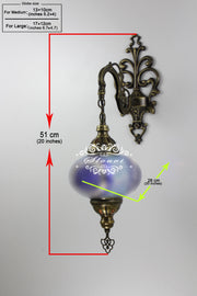 Turkish Mosaic  Wall Sconce, With Large Globes - TurkishLights.NET