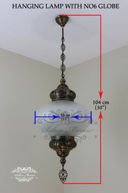 Turkish Handmade Mosaic  Hanging Lamp - NO6 GLOBE - TurkishLights.NET