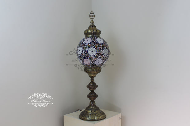 MOSAIC FLOOR / TABLE LAMP WITH 30CM (12") GLOBE - TurkishLights.NET