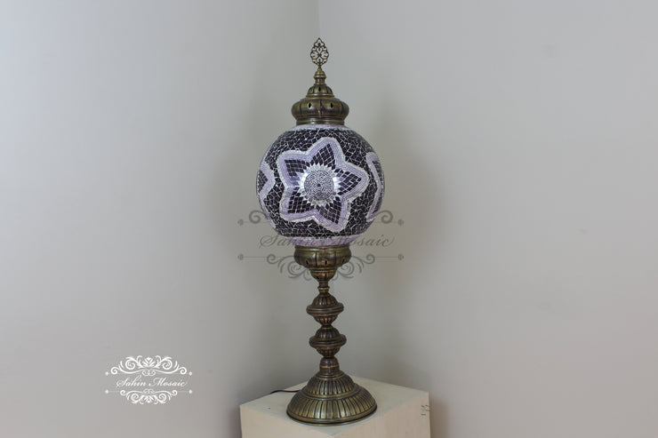 MOSAIC FLOOR / TABLE LAMP WITH 35CM (14") GLOBE - TurkishLights.NET