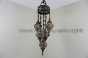 5-BALL SULTAN MOSAIC CHANDELIER (MEDIUM GLOBES) - TurkishLights.NET