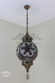 Mosaic Hanging Lamp with 30cm (12") Globe - TurkishLights.NET