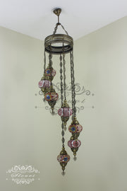 7 - BALL TURKISH MOSAIC CHANDELIER - TurkishLights.NET