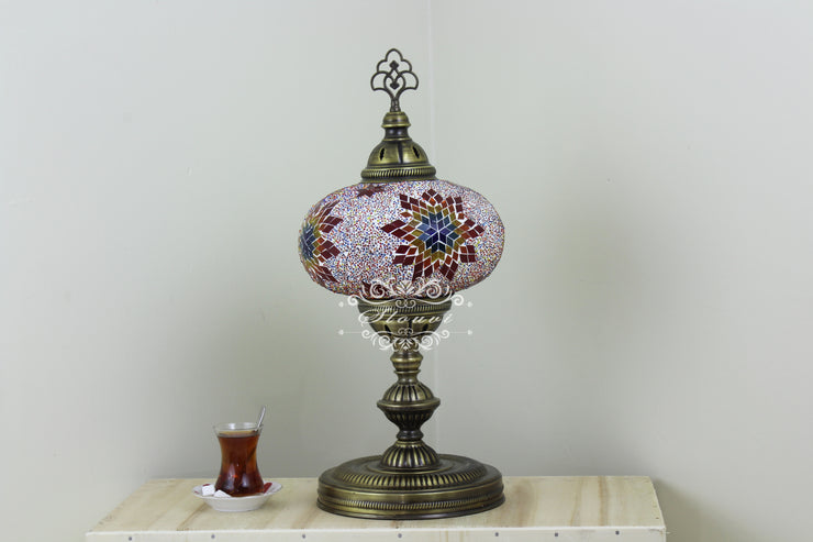 Turkish Mosaic Table Lamp, Extra Large Globe (NO5 GLOBE) - TurkishLights.NET