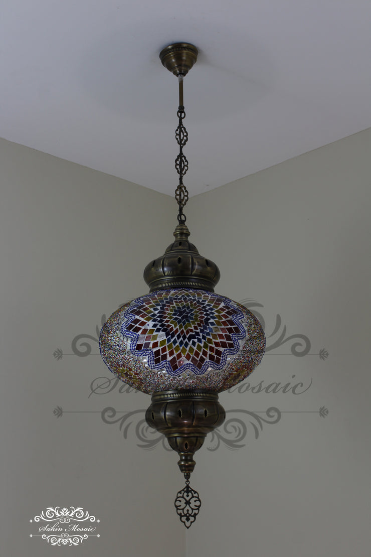 Turkish Handmade Mosaic  Hanging Lamp - NO6 GLOBE - TurkishLights.NET