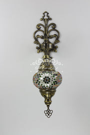 Turkish Mosaic  Wall Sconce, With Medium Globe - TurkishLights.NET