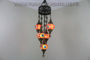 5-BALL SULTAN MOSAIC CHANDELIER (MEDIUM GLOBES) - TurkishLights.NET