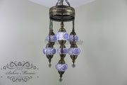 7 - BALL SULTAN TURKISH MOSAIC CHANDELIER (MEDIUM GLOBES) - TurkishLights.NET