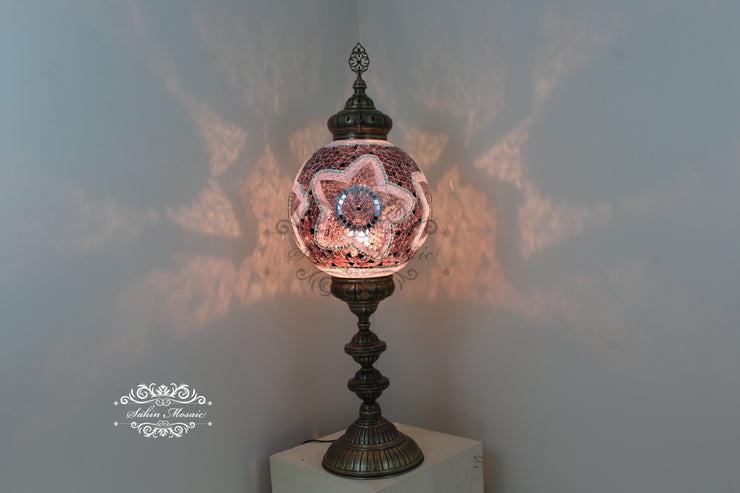 MOSAIC FLOOR / TABLE LAMP WITH 35CM (14") GLOBE - TurkishLights.NET