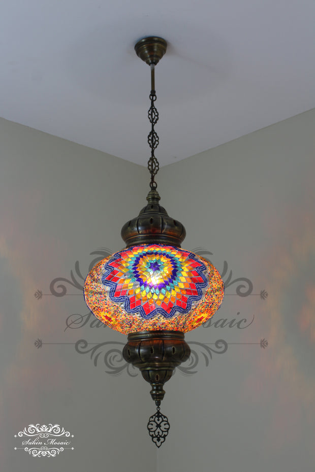 Turkish Handmade Mosaic  Hanging Lamp - NO6 GLOBE - TurkishLights.NET