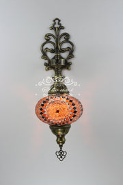 Turkish Mosaic  Wall Sconce, With Large Globe - TurkishLights.NET