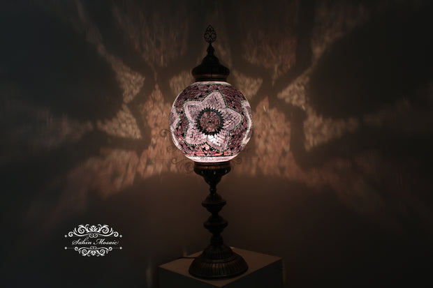 MOSAIC FLOOR / TABLE LAMP WITH 35CM (14") GLOBE - TurkishLights.NET