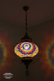 Turkish Handmade Mosaic  Hanging Lamp - NO6 GLOBE - TurkishLights.NET