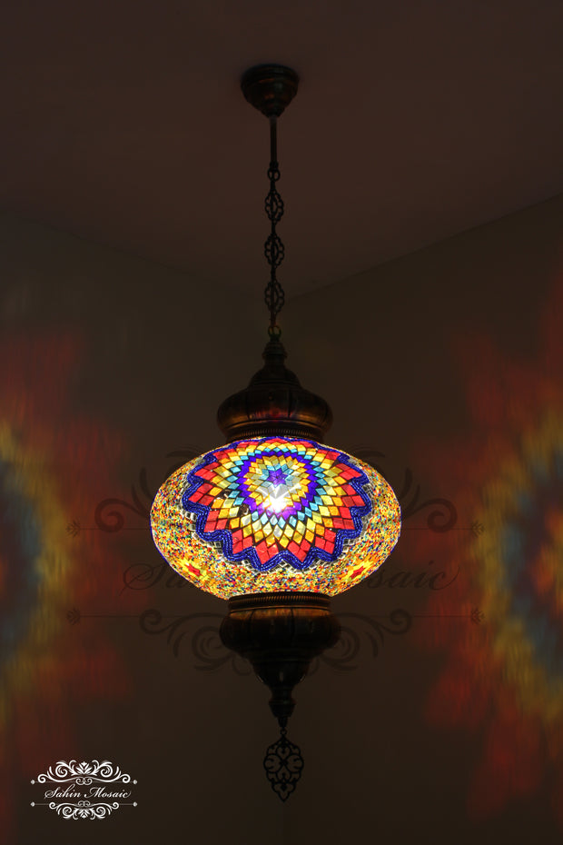 Turkish Handmade Mosaic  Hanging Lamp - NO6 GLOBE - TurkishLights.NET