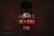 7 - BALL SULTAN TURKISH MOSAIC CHANDELIER (LARGE GLOBES) - TurkishLights.NET