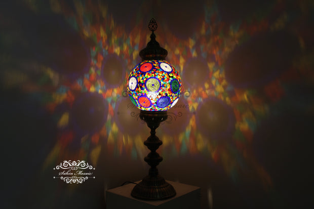 MOSAIC FLOOR / TABLE LAMP WITH 30CM (12") GLOBE - TurkishLights.NET