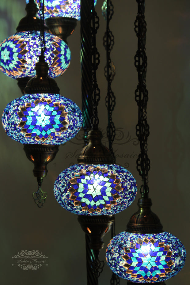 BALL TURKISH MOSAIC FLOOR LAMP, LAMBADER, LARGE GLOBES - TurkishLights.NET