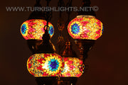 5-BALL SULTAN MOSAIC CHANDELIER (MEDIUM GLOBES) - TurkishLights.NET