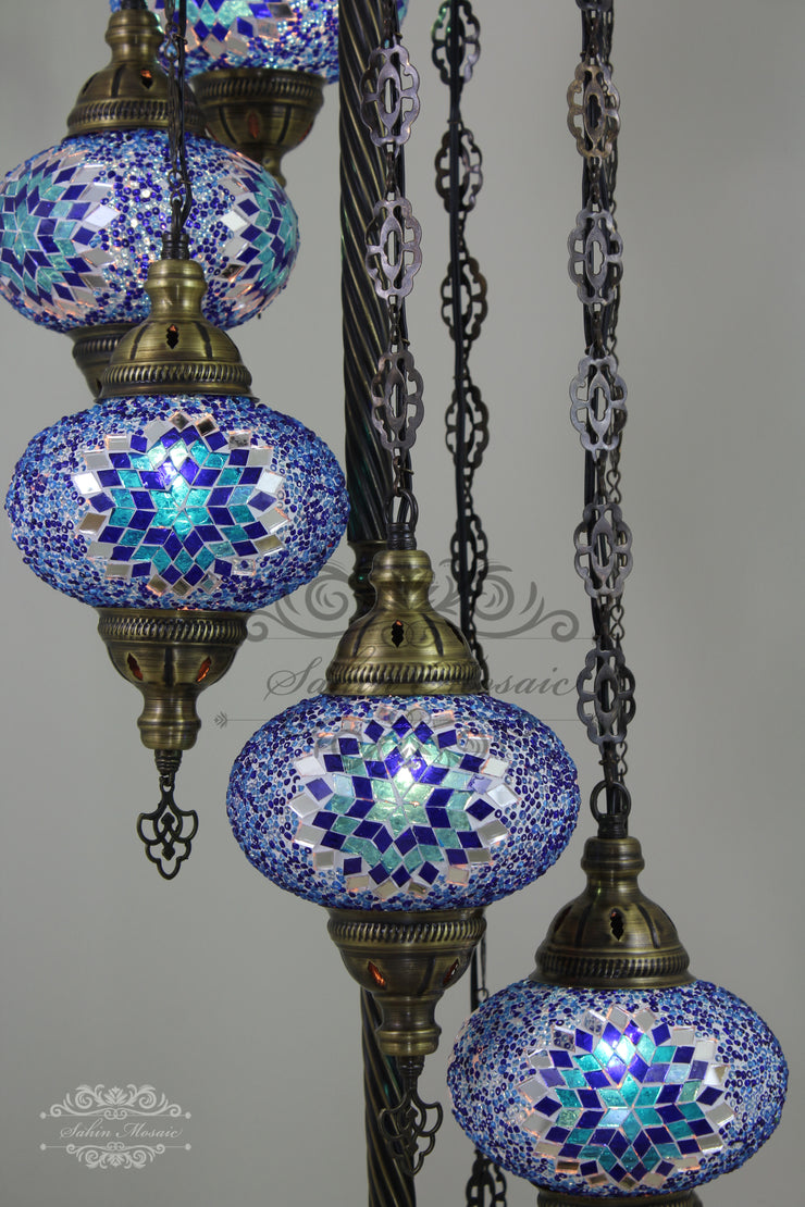 BALL TURKISH MOSAIC FLOOR LAMP, LAMBADER, LARGE GLOBES - TurkishLights.NET