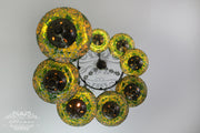 TURKISH MOSAIC LAMP, Water Drop Style CHANDELIER IN 8 LARGE GLOBES - TurkishLights.NET