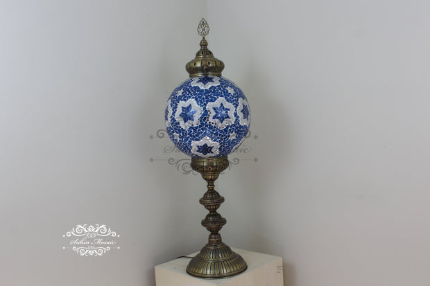 MOSAIC FLOOR / TABLE LAMP WITH 35CM (14") GLOBE - TurkishLights.NET