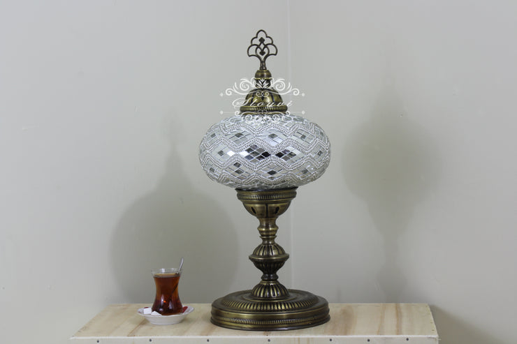 Turkish Mosaic Table Lamp, Extra Large Globe (NO5 GLOBE) - TurkishLights.NET