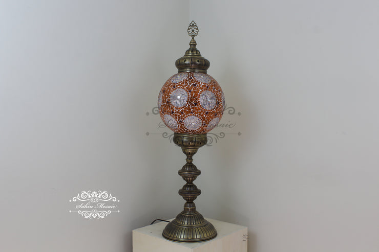 MOSAIC FLOOR / TABLE LAMP WITH 30CM (12") GLOBE - TurkishLights.NET