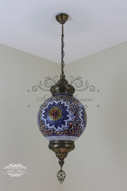 Mosaic Hanging Lamp with 30cm (12") Globe - TurkishLights.NET