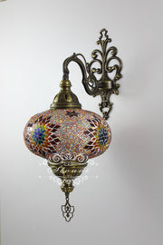 Turkish Mosaic Wall Sconce, With Extra Large Globes - TurkishLights.NET