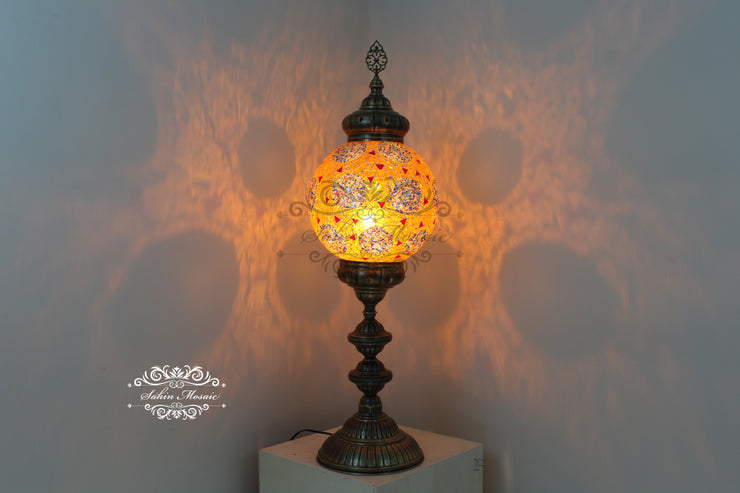 MOSAIC FLOOR / TABLE LAMP WITH 30CM (12") GLOBE - TurkishLights.NET