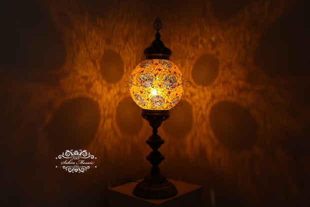 MOSAIC FLOOR / TABLE LAMP WITH 30CM (12") GLOBE - TurkishLights.NET