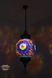 Mosaic Hanging Lamp with 30cm (12") Globe - TurkishLights.NET