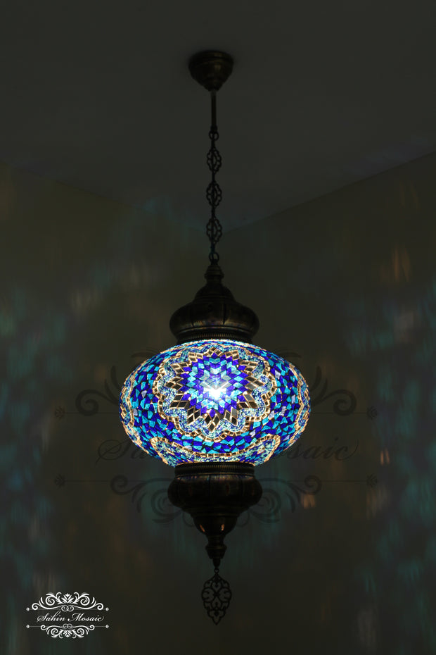 Turkish Handmade Mosaic  Hanging Lamp - NO6 GLOBE - TurkishLights.NET