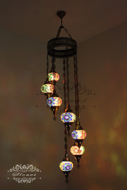 7 - BALL TURKISH MOSAIC CHANDELIER - TurkishLights.NET