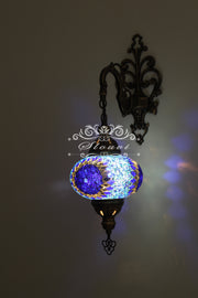 Turkish Mosaic  Wall Sconce, With Large Globes - TurkishLights.NET