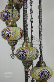 BALL TURKISH MOSAIC FLOOR LAMP, LAMBADER, LARGE GLOBES - TurkishLights.NET