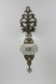 Turkish Mosaic  Wall Sconce, With Medium Globe - TurkishLights.NET