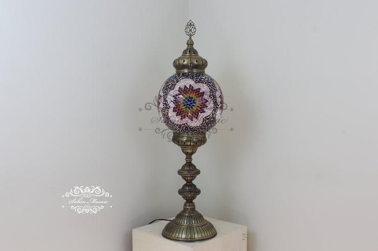 MOSAIC FLOOR / TABLE LAMP WITH 30CM (12") GLOBE - TurkishLights.NET