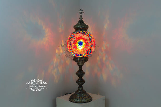 MOSAIC FLOOR / TABLE LAMP WITH 30CM (12") GLOBE - TurkishLights.NET