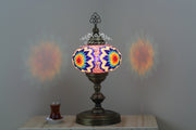 Turkish Mosaic Table Lamp, Extra Large Globe (NO5 GLOBE) - TurkishLights.NET