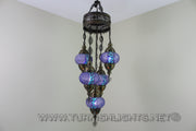 5-BALL SULTAN MOSAIC CHANDELIER (MEDIUM GLOBES) - TurkishLights.NET