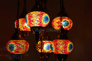 7 - BALL SULTAN TURKISH MOSAIC CHANDELIER (MEDIUM GLOBES) - TurkishLights.NET