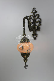 Turkish Mosaic  Wall Sconce, With Medium Globe - TurkishLights.NET