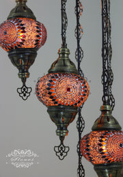 7 - BALL TURKISH MOSAIC CHANDELIER - TurkishLights.NET